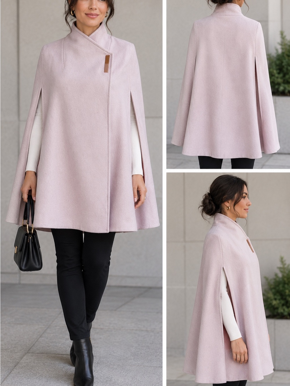 Ted Baker Pale Pink Cape Coat with Asymmetric Front - Picture 1 of 8